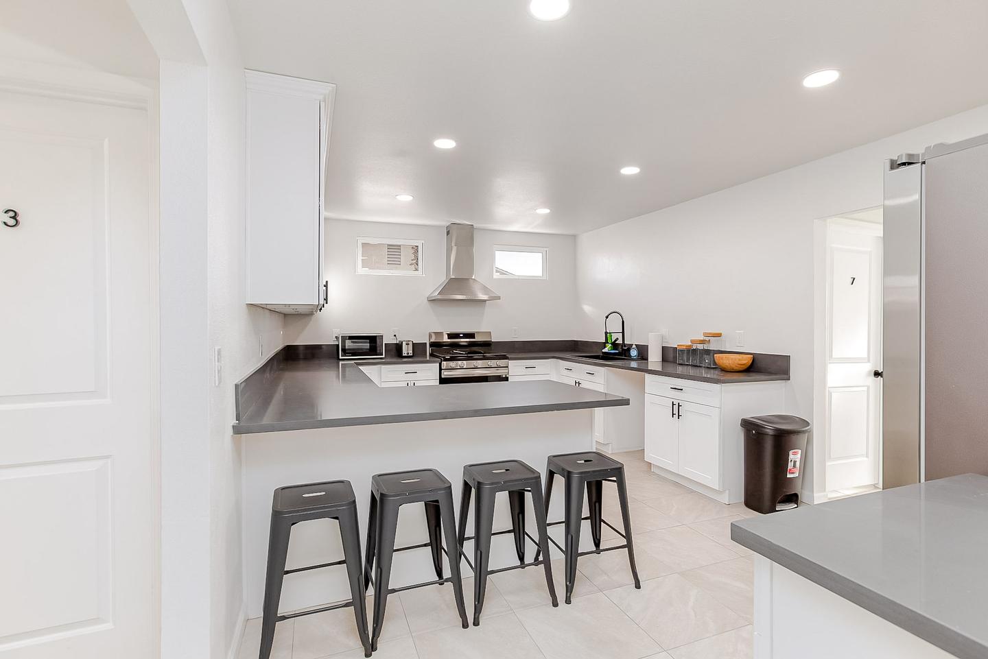 Common spaces including the kitchen