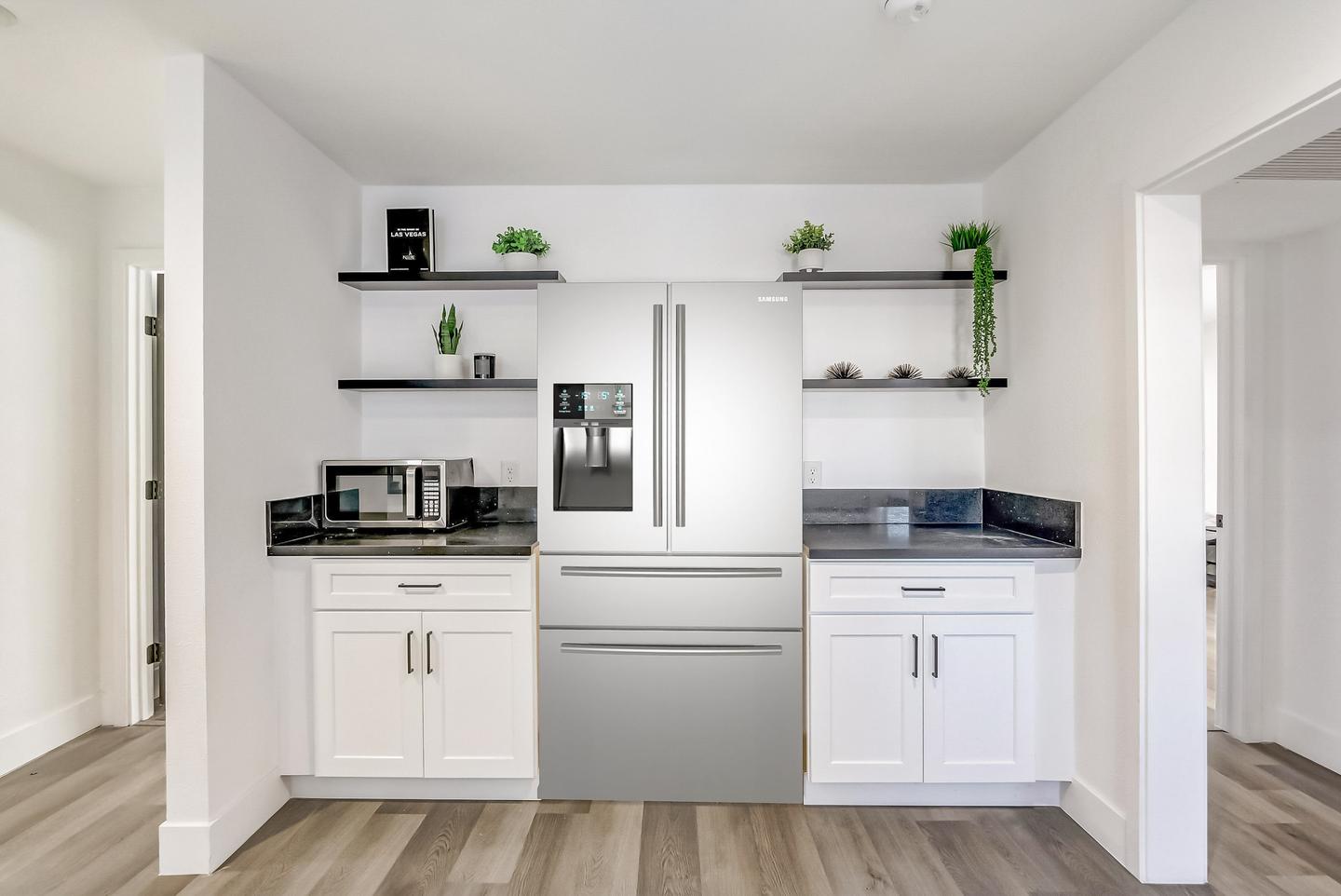 Common spaces including the kitchen