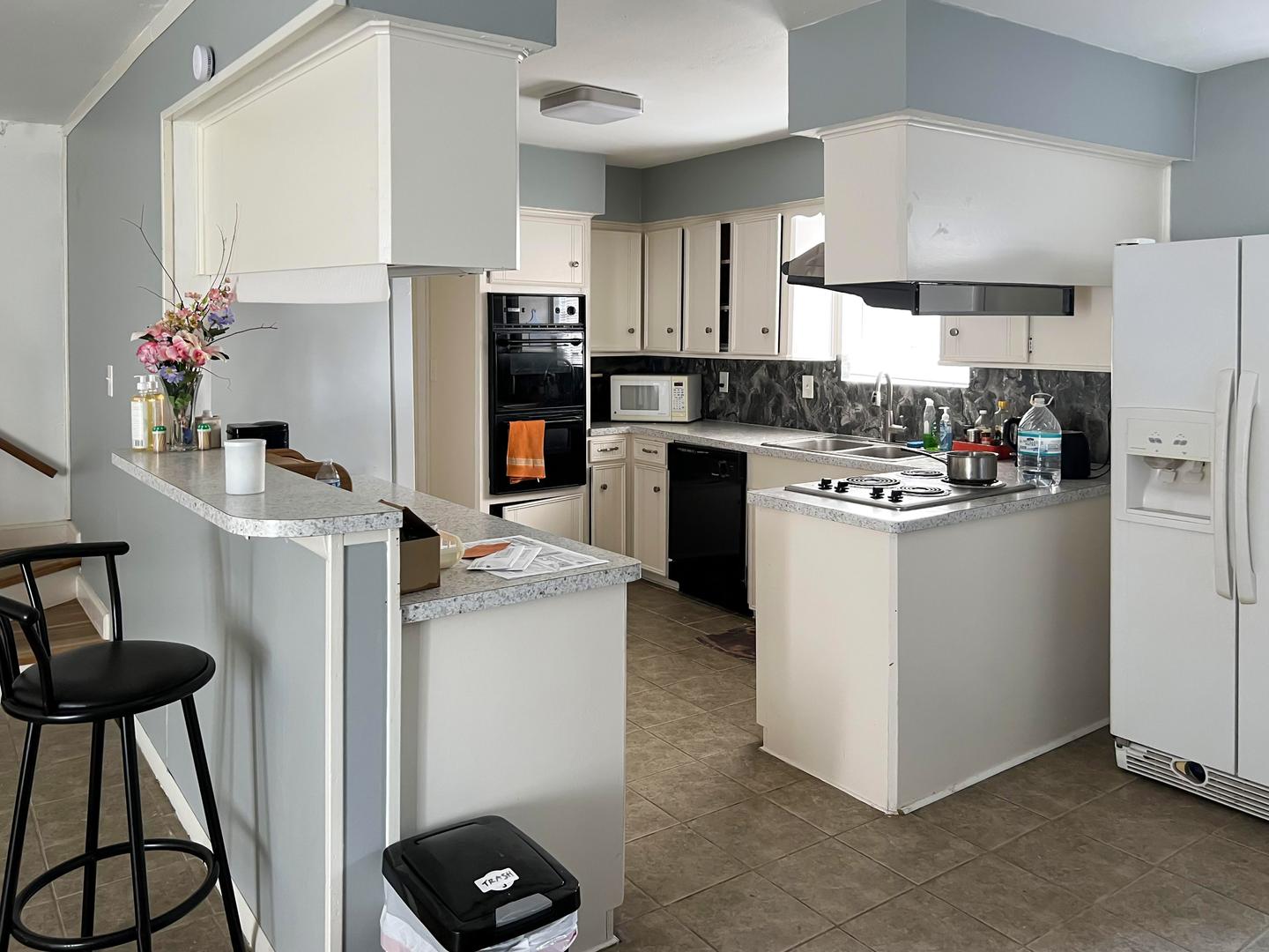 Common spaces including the kitchen