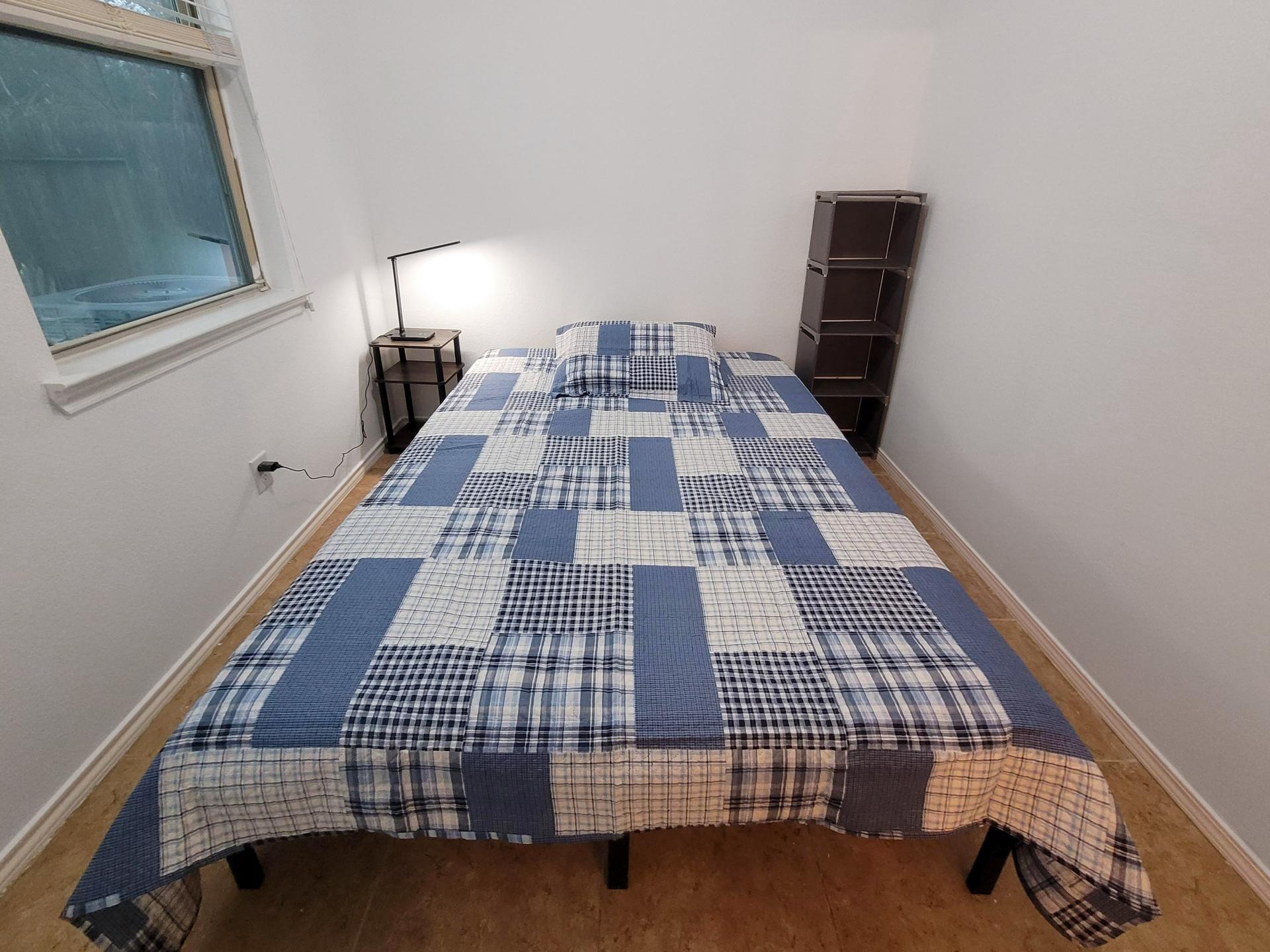 bedroom, detected:bed, window blind