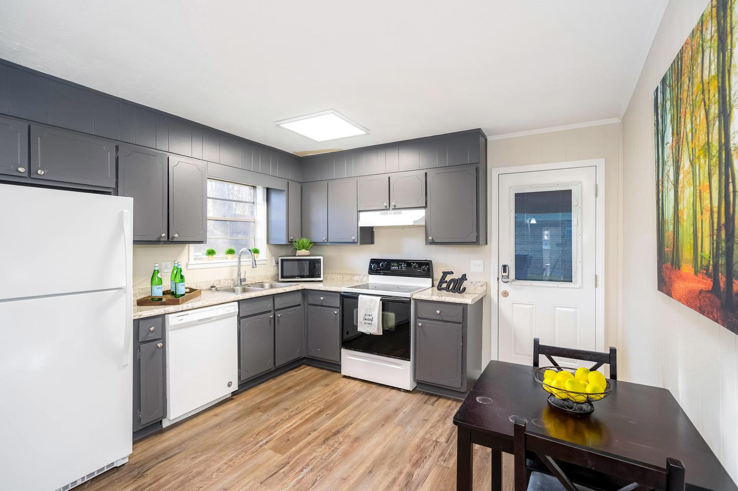 Common spaces including the kitchen