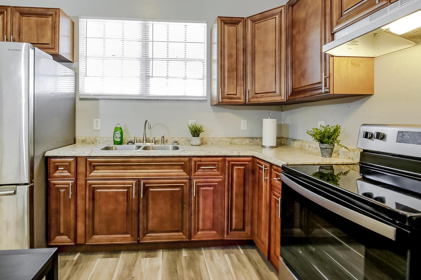 Common spaces including the kitchen