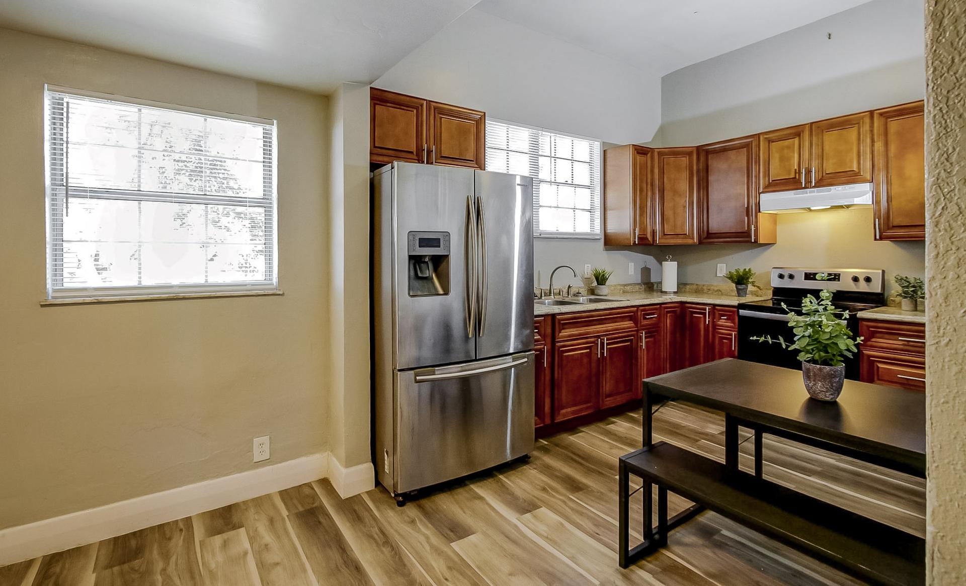 Common spaces including the kitchen