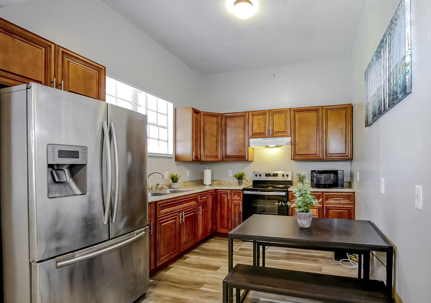 Common spaces including the kitchen