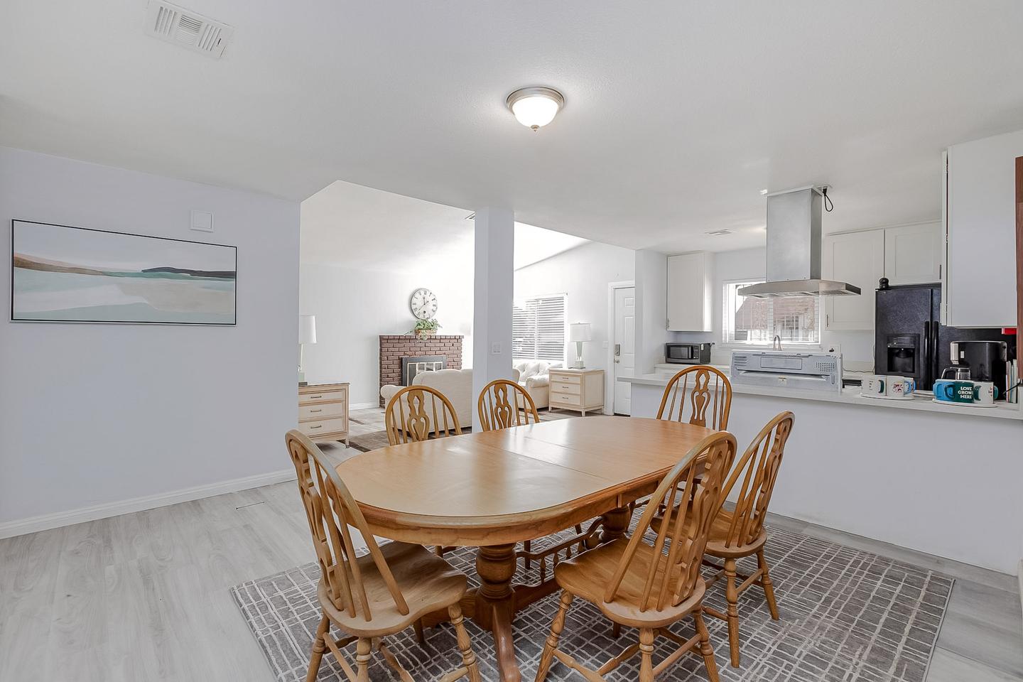 Common spaces including the kitchen