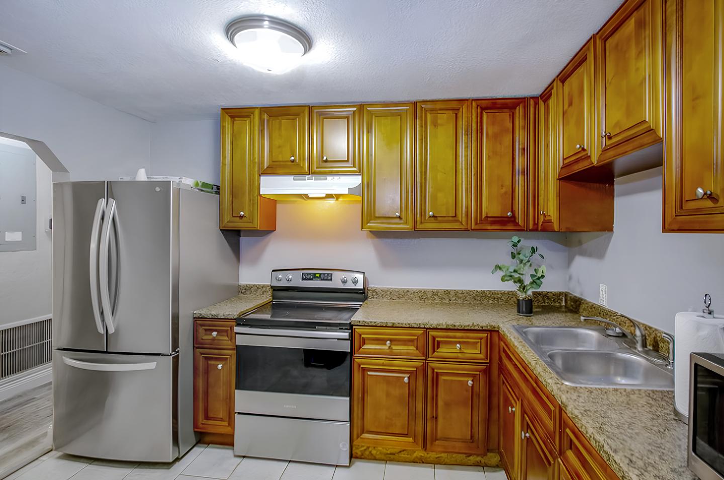 Common spaces including the kitchen