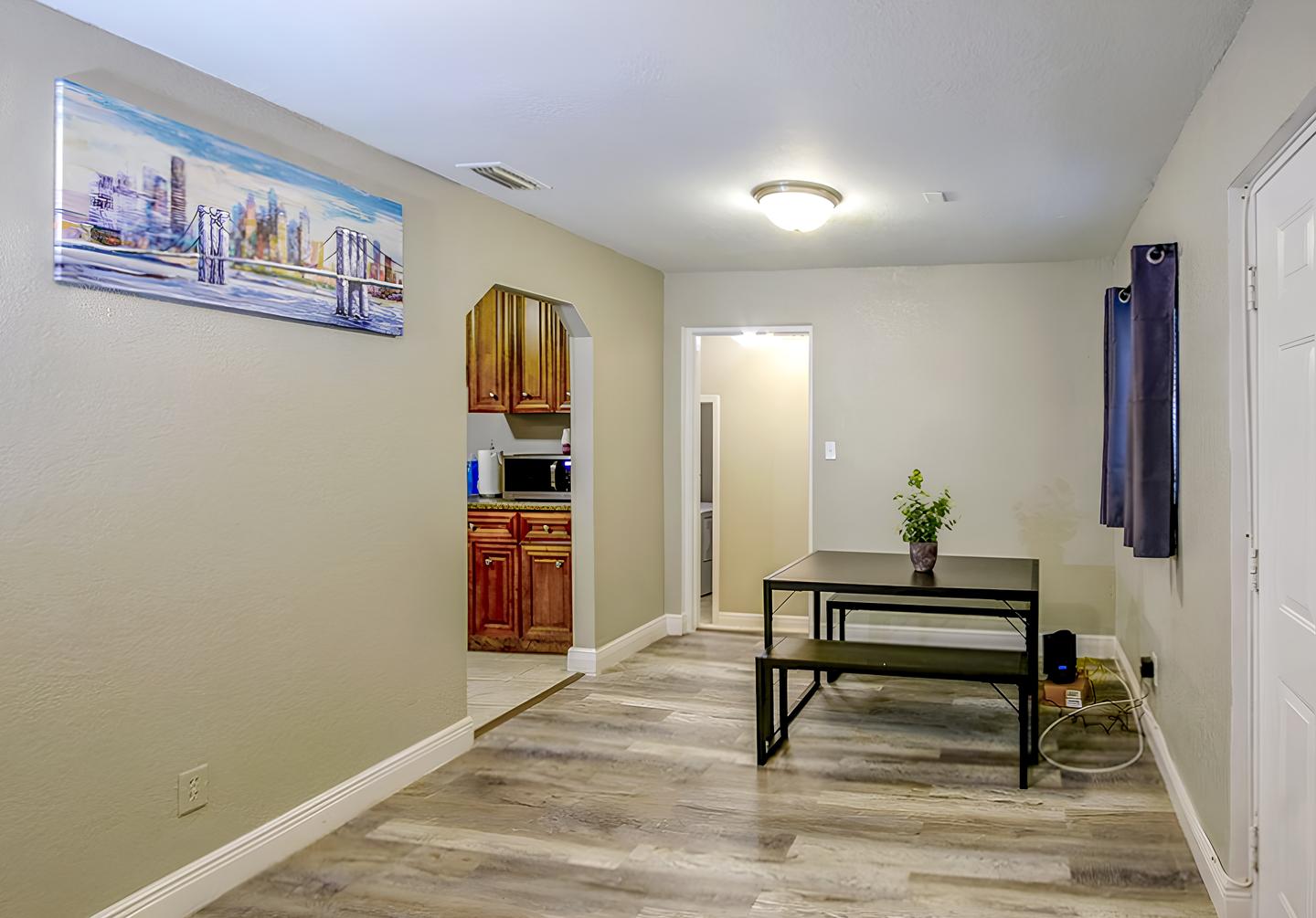 Common spaces including the kitchen