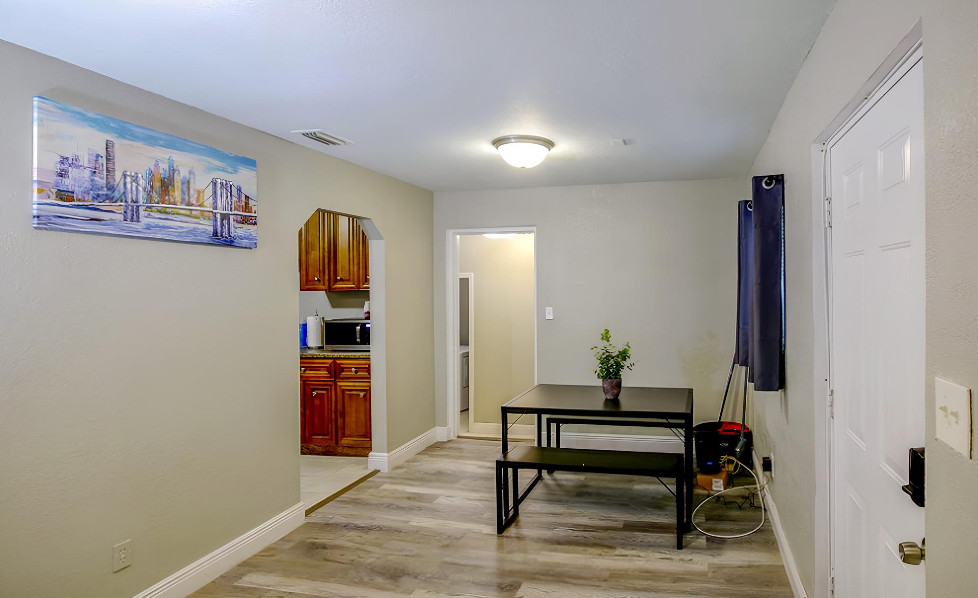 Common spaces including the kitchen