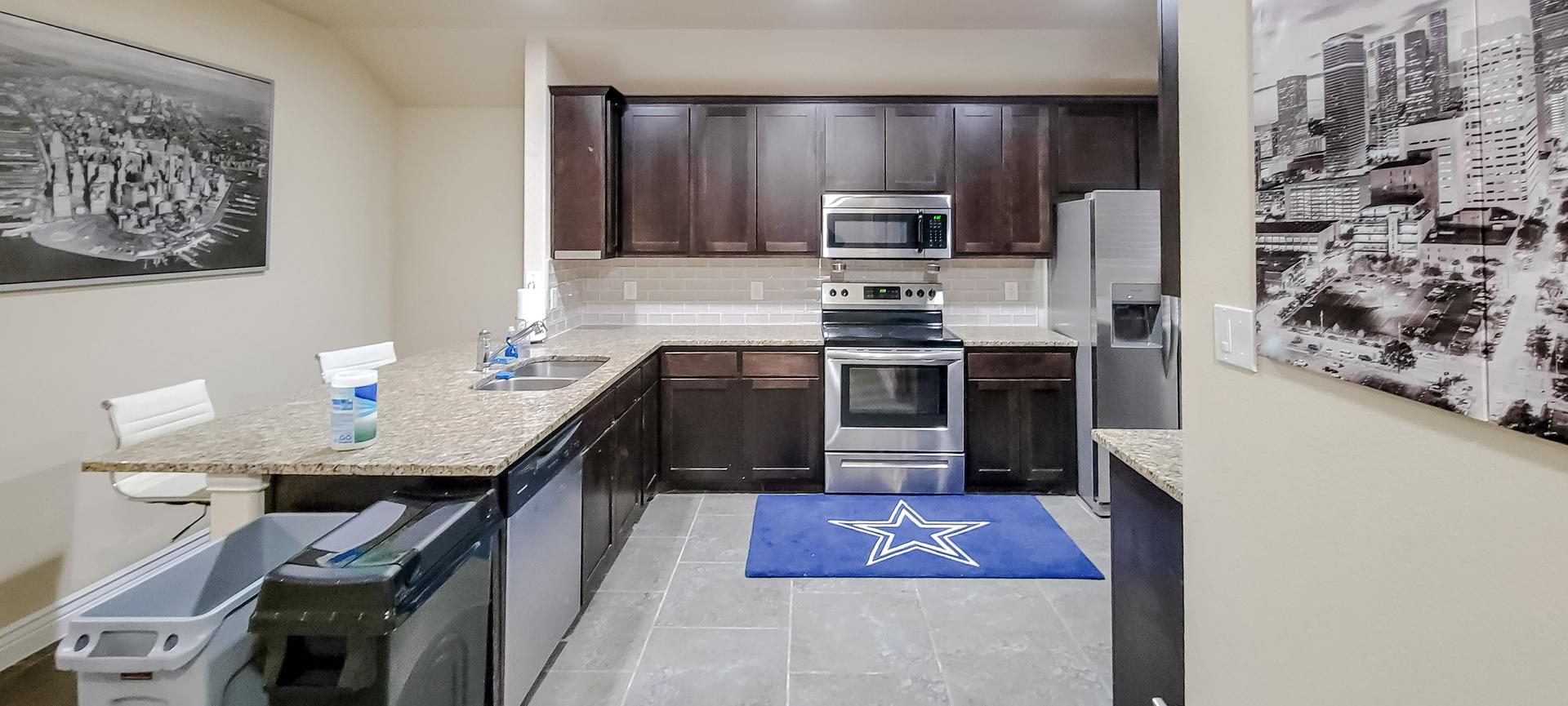 Common spaces including the kitchen