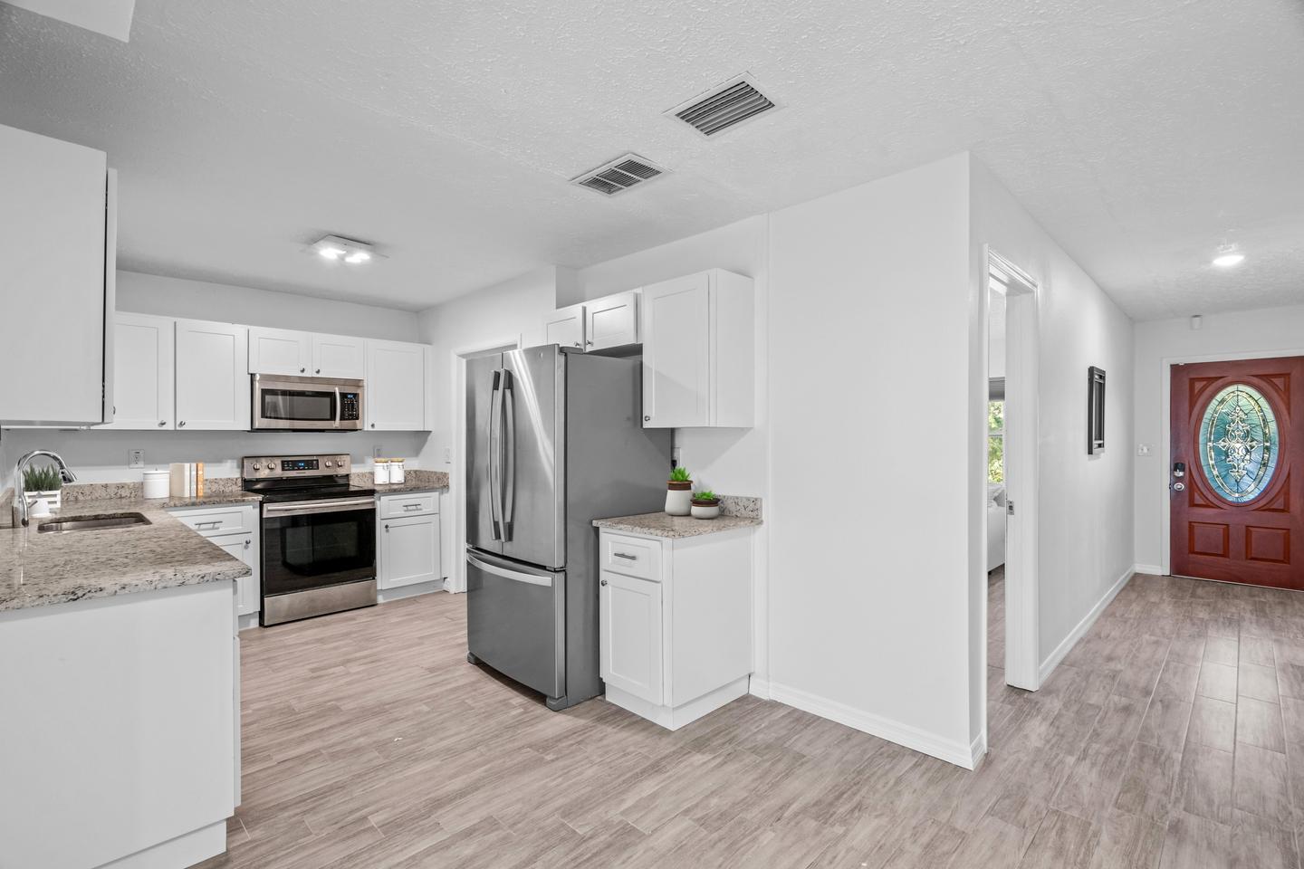 Common spaces including the kitchen