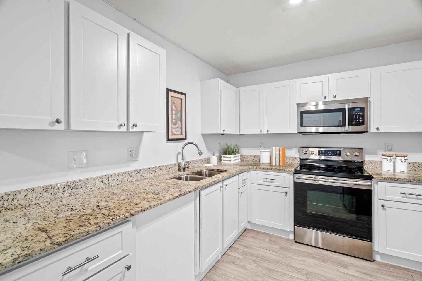 Common spaces including the kitchen