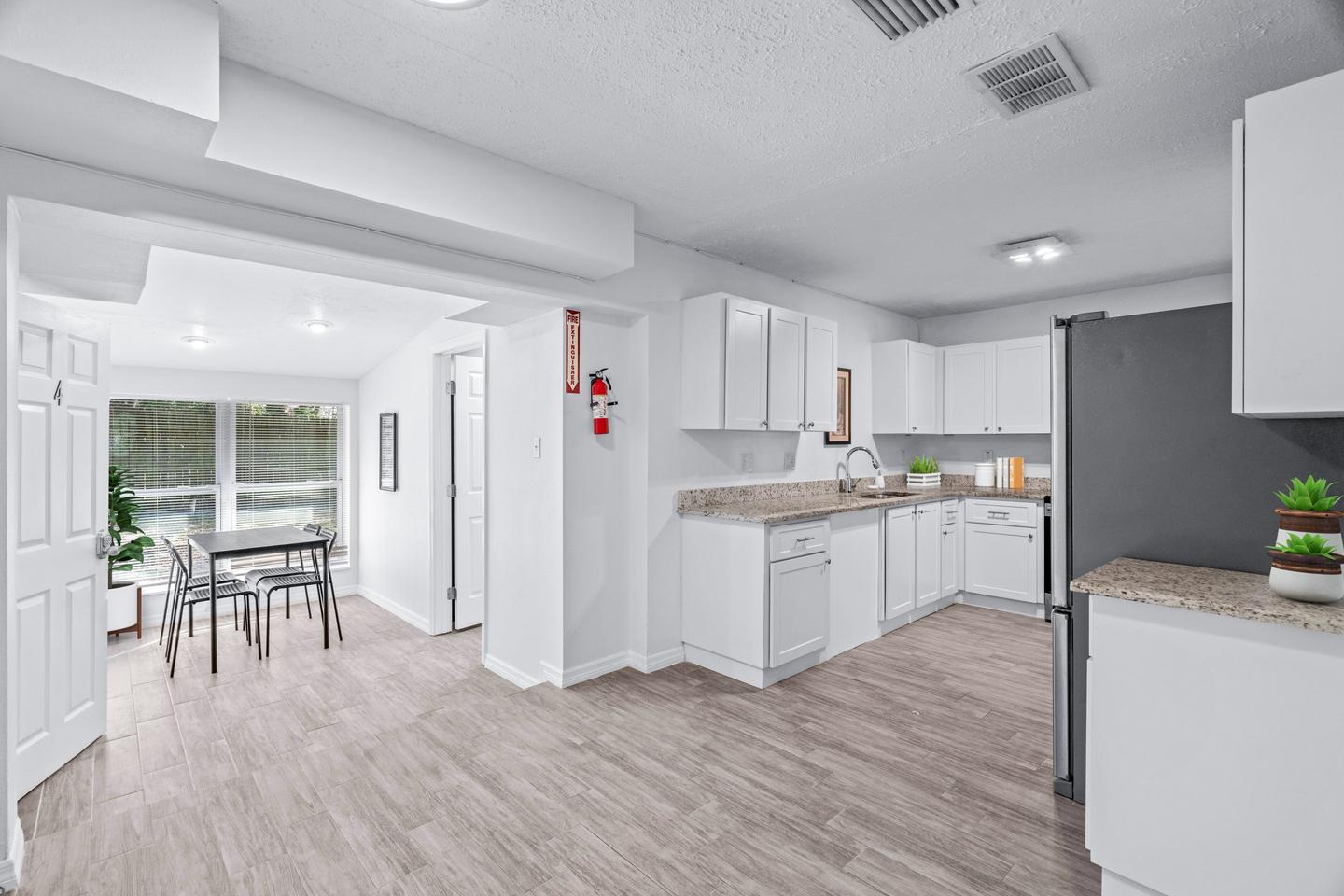 Common spaces including the kitchen