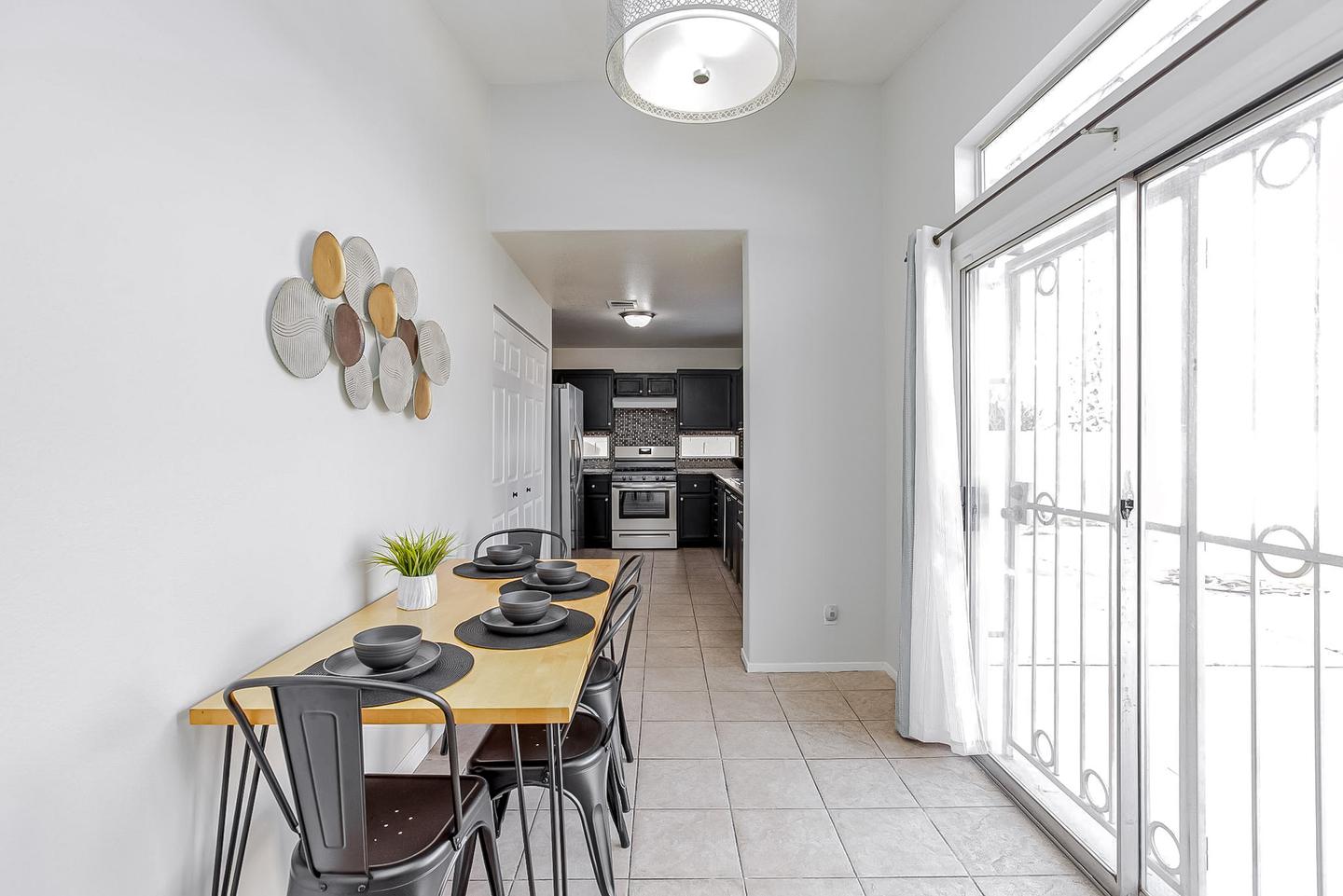 Common spaces including the kitchen