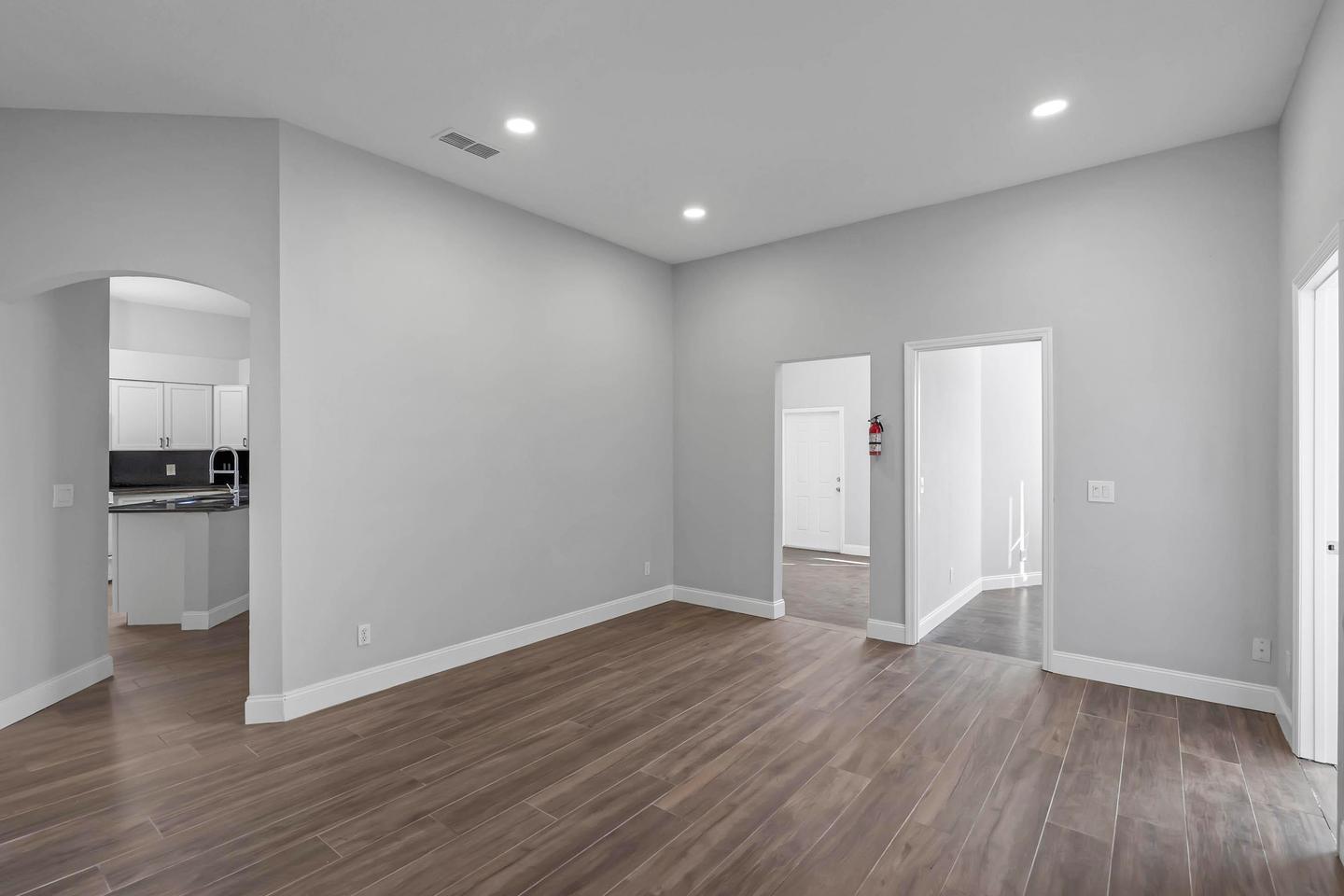 Common spaces including the kitchen