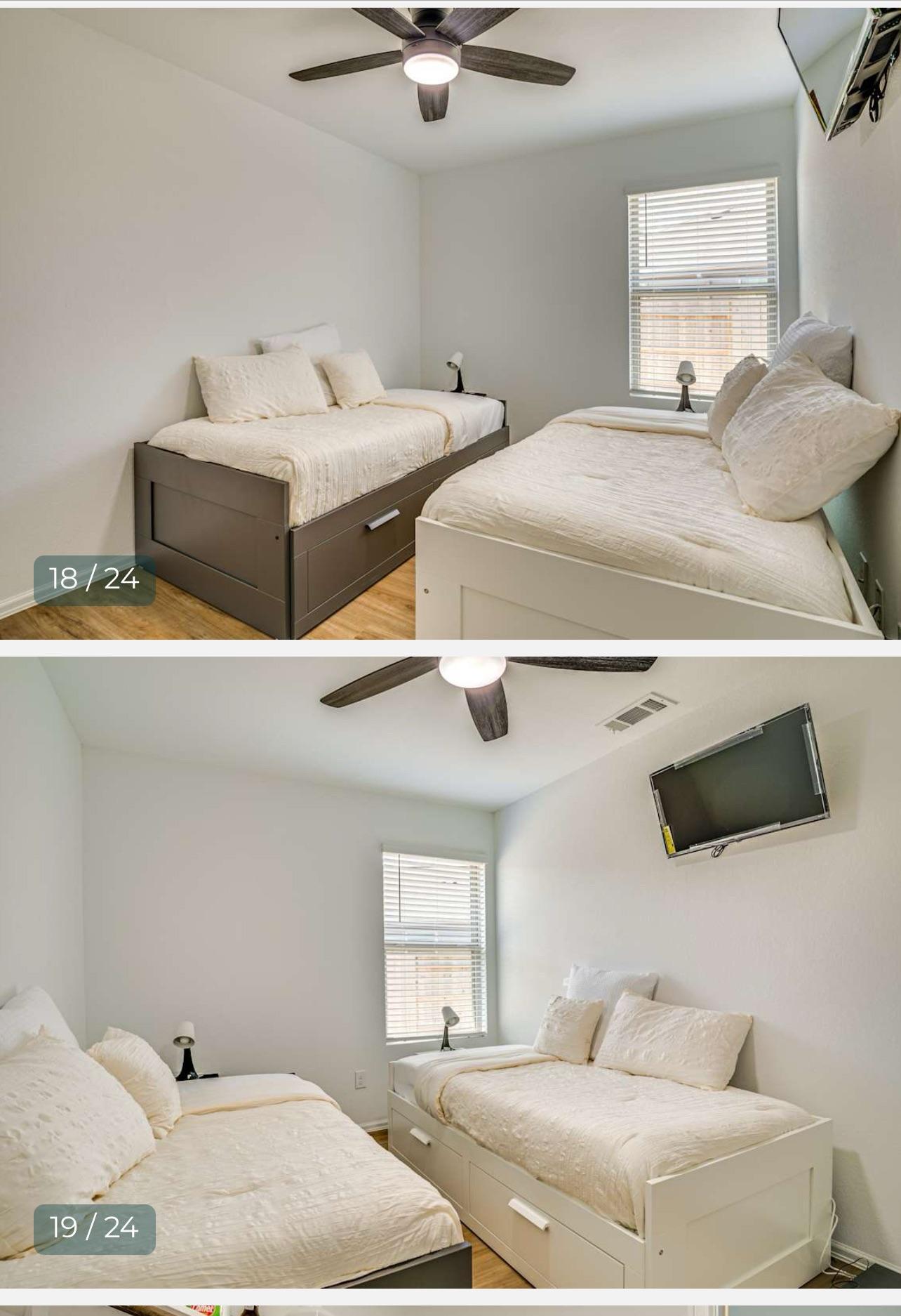 2nd bedroom with twin beds