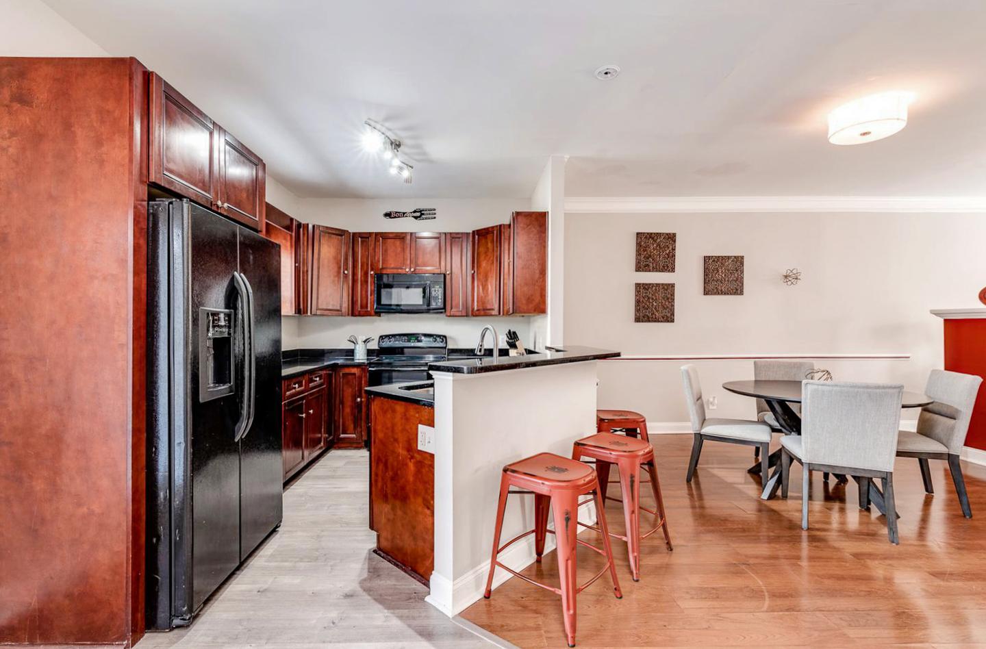Common spaces including the kitchen