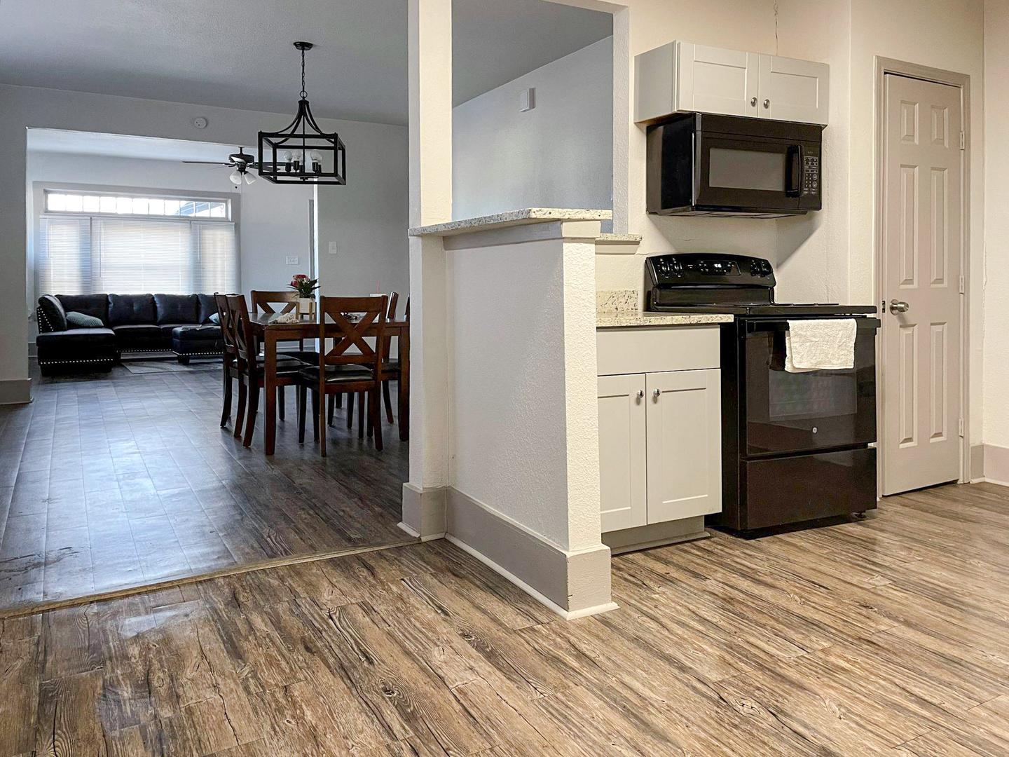 Common spaces including the kitchen