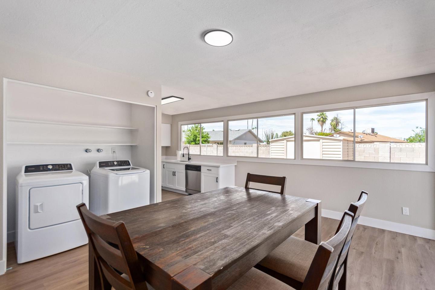 Common spaces including the kitchen