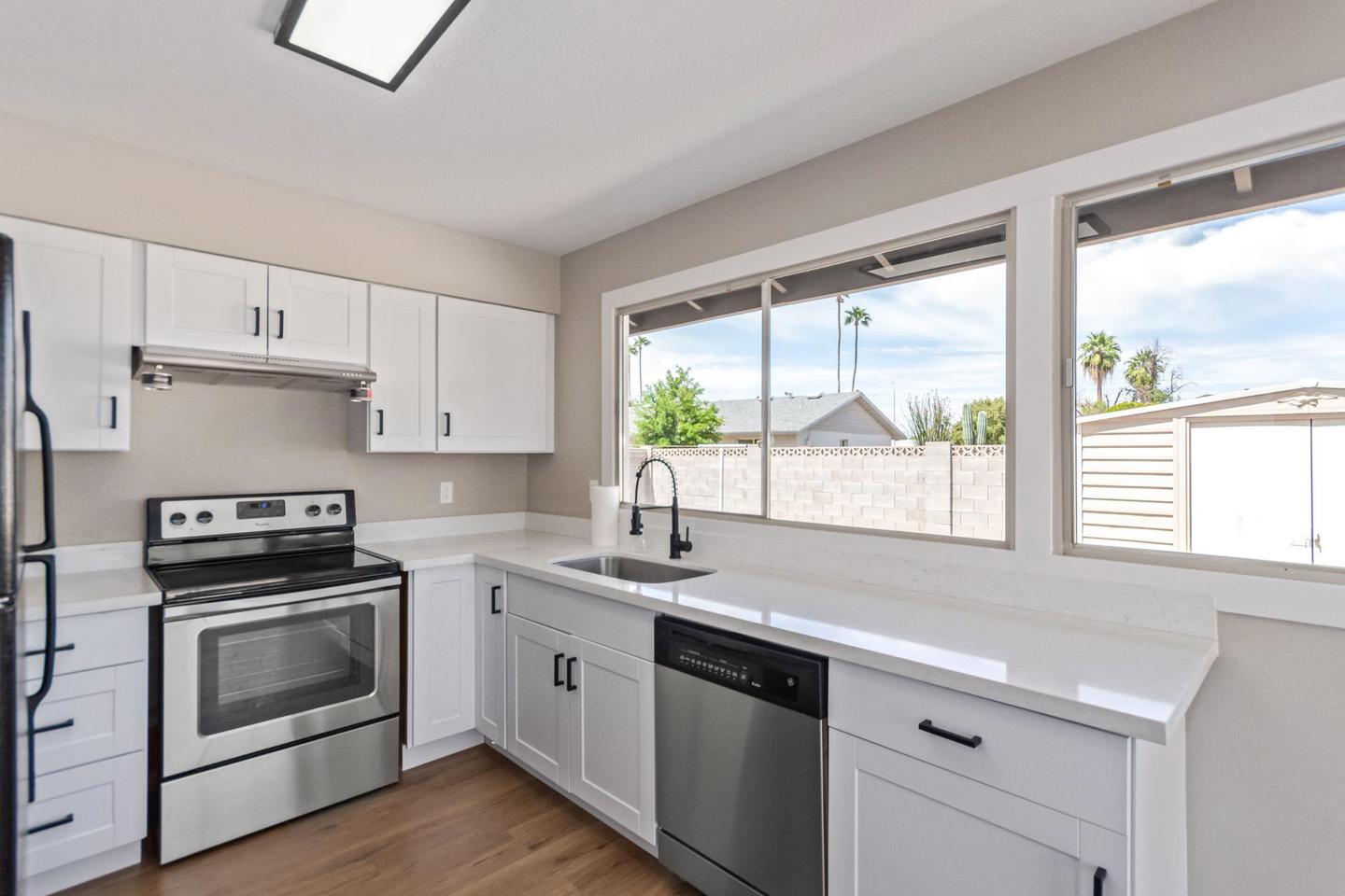 Common spaces including the kitchen