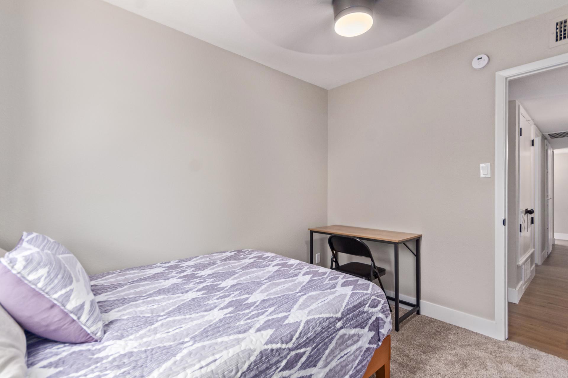 bedroom, detected:bed, ceiling fan