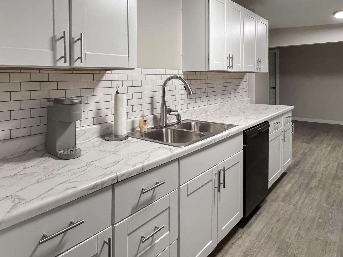 Common spaces including the kitchen