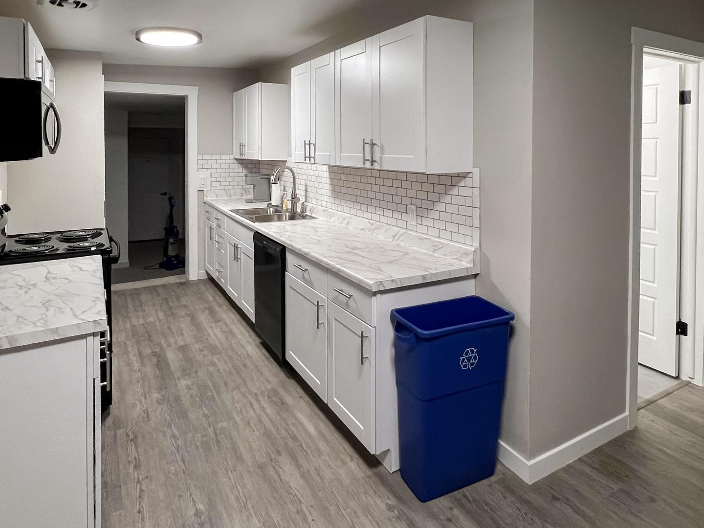 Common spaces including the kitchen