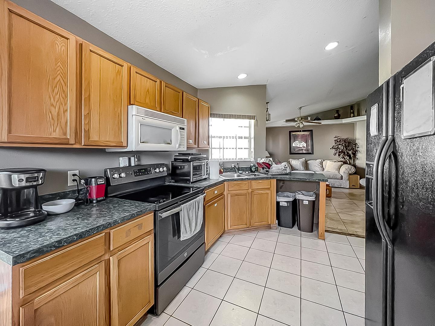 Common spaces including the kitchen