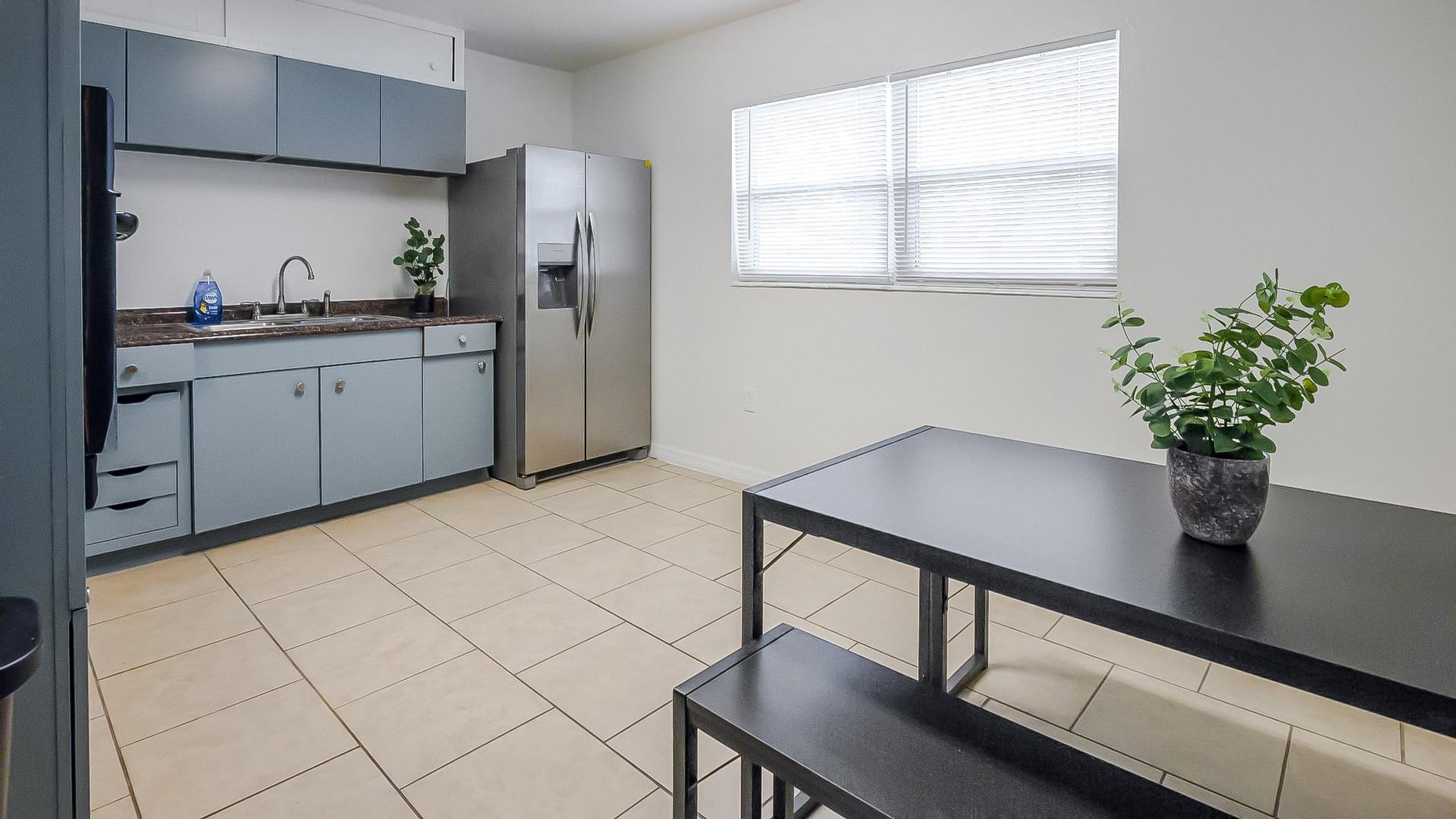 Common spaces including the kitchen