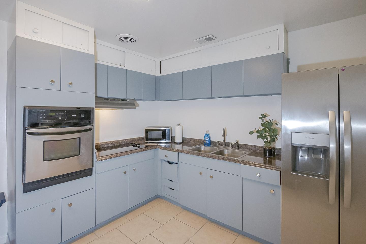 Common spaces including the kitchen