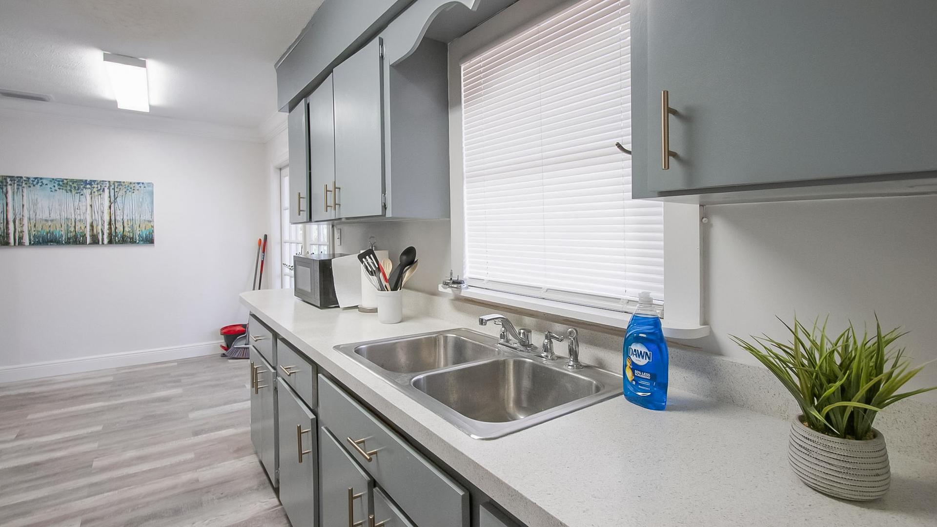 Common spaces including the kitchen