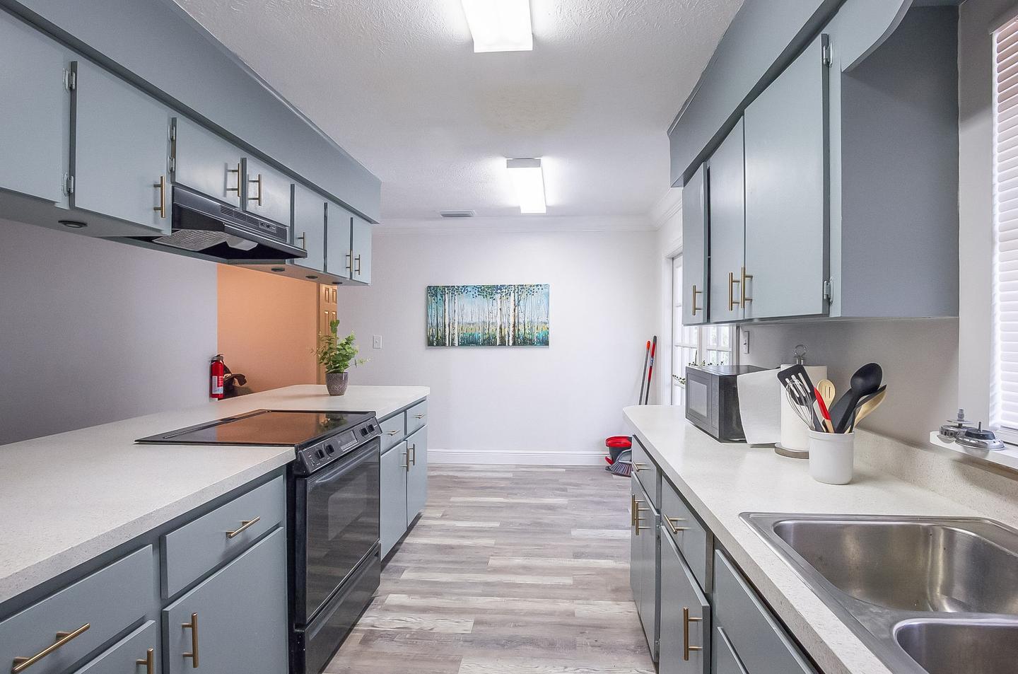 Common spaces including the kitchen