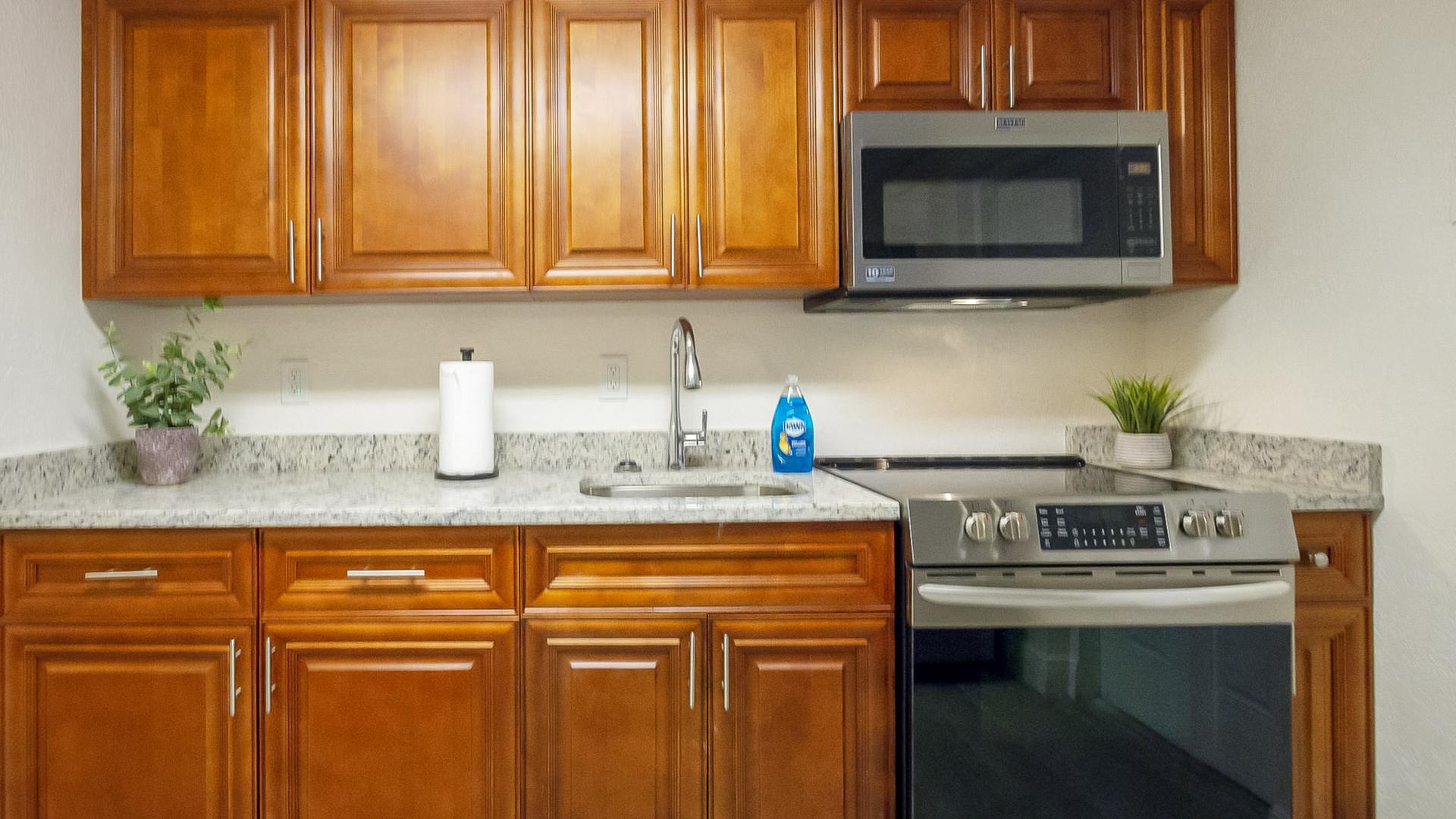 Common spaces including the kitchen