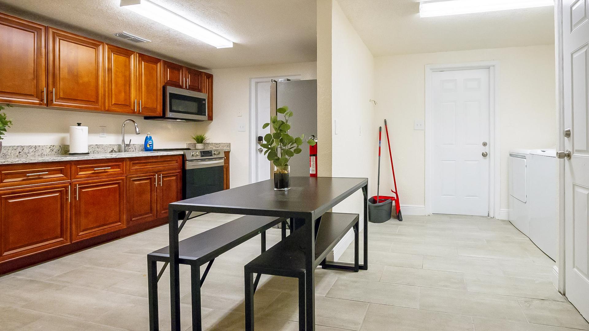 Common spaces including the kitchen