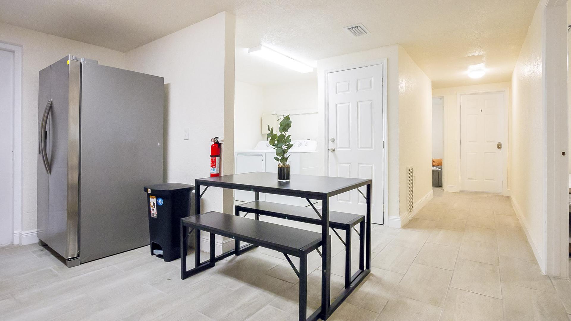 Common spaces including the kitchen
