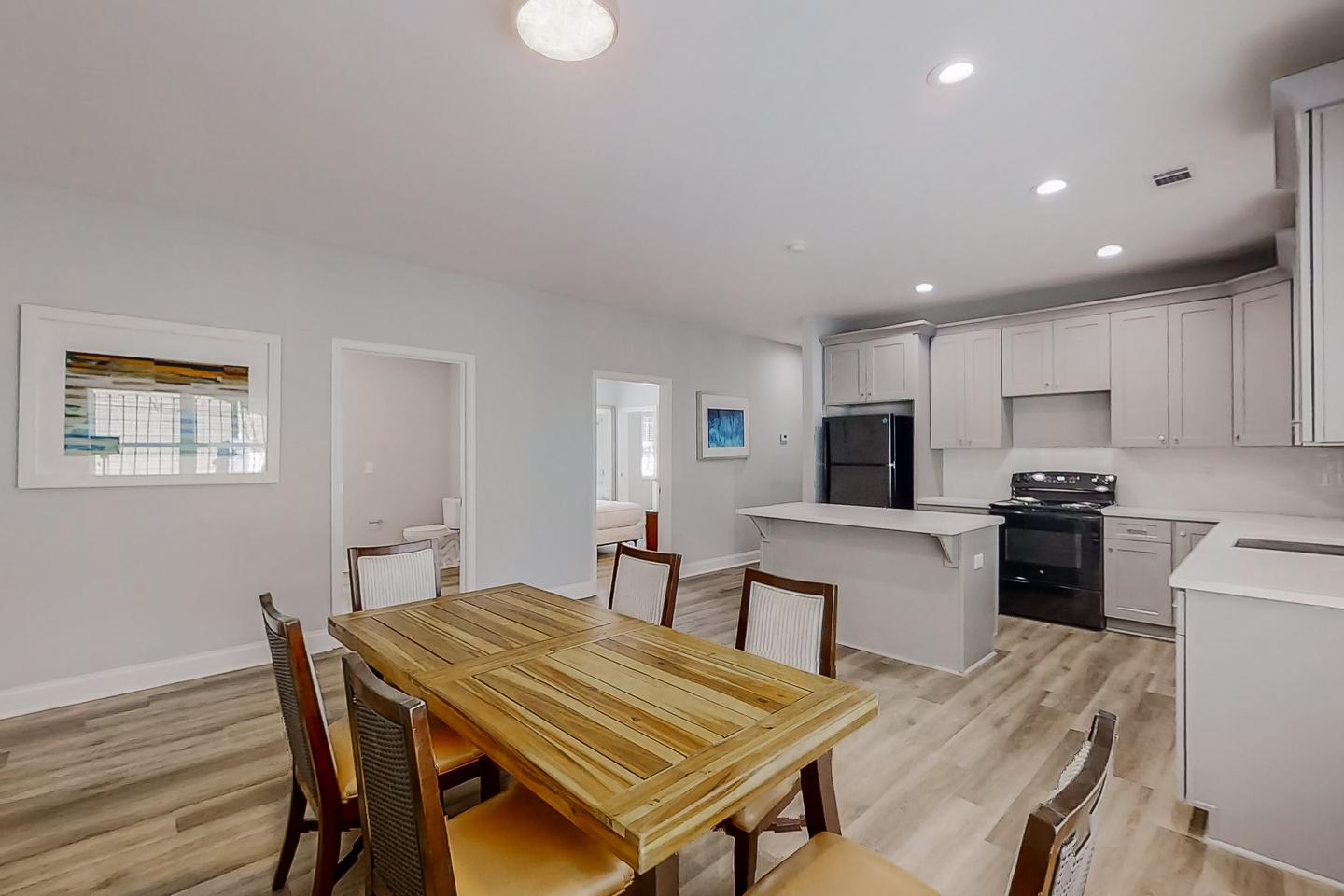 Common spaces including the kitchen