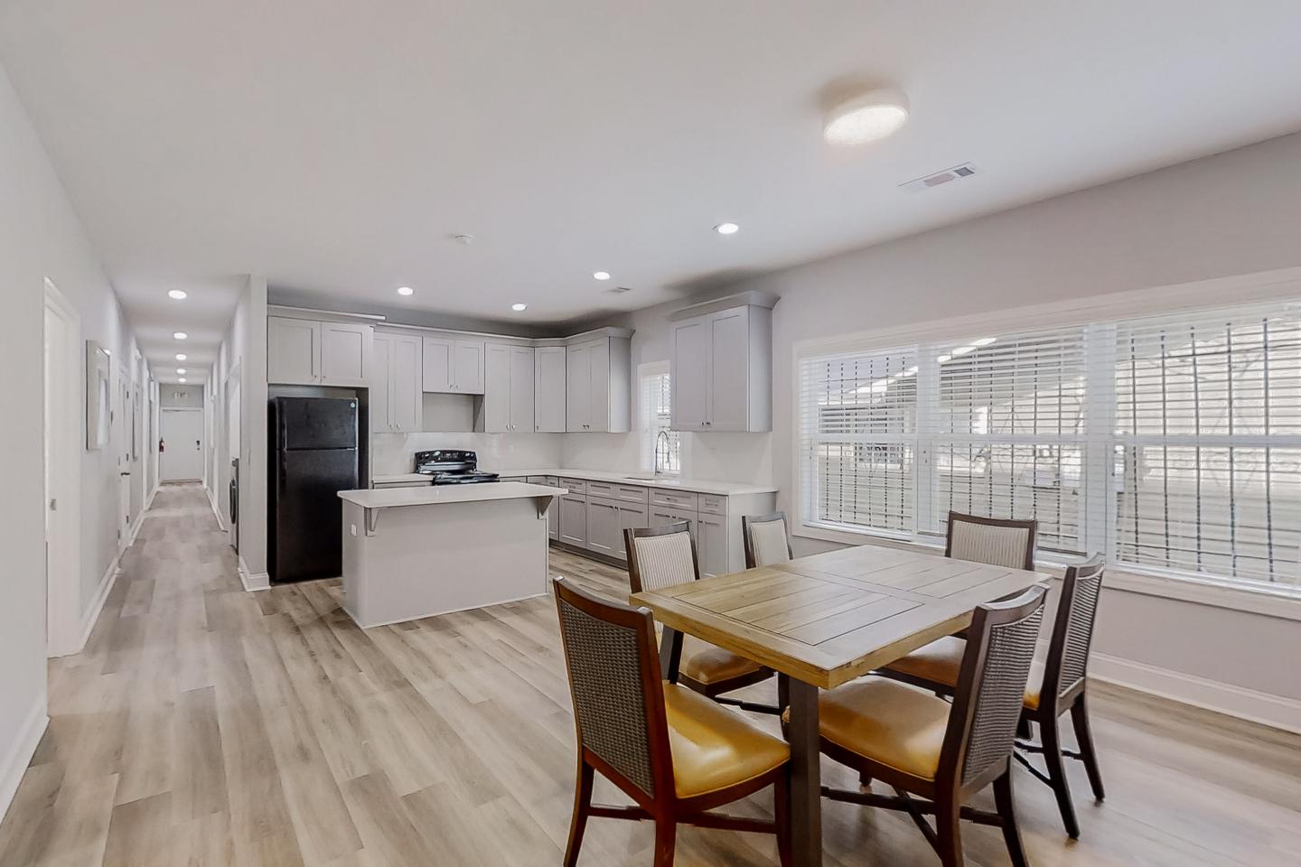 Common spaces including the kitchen
