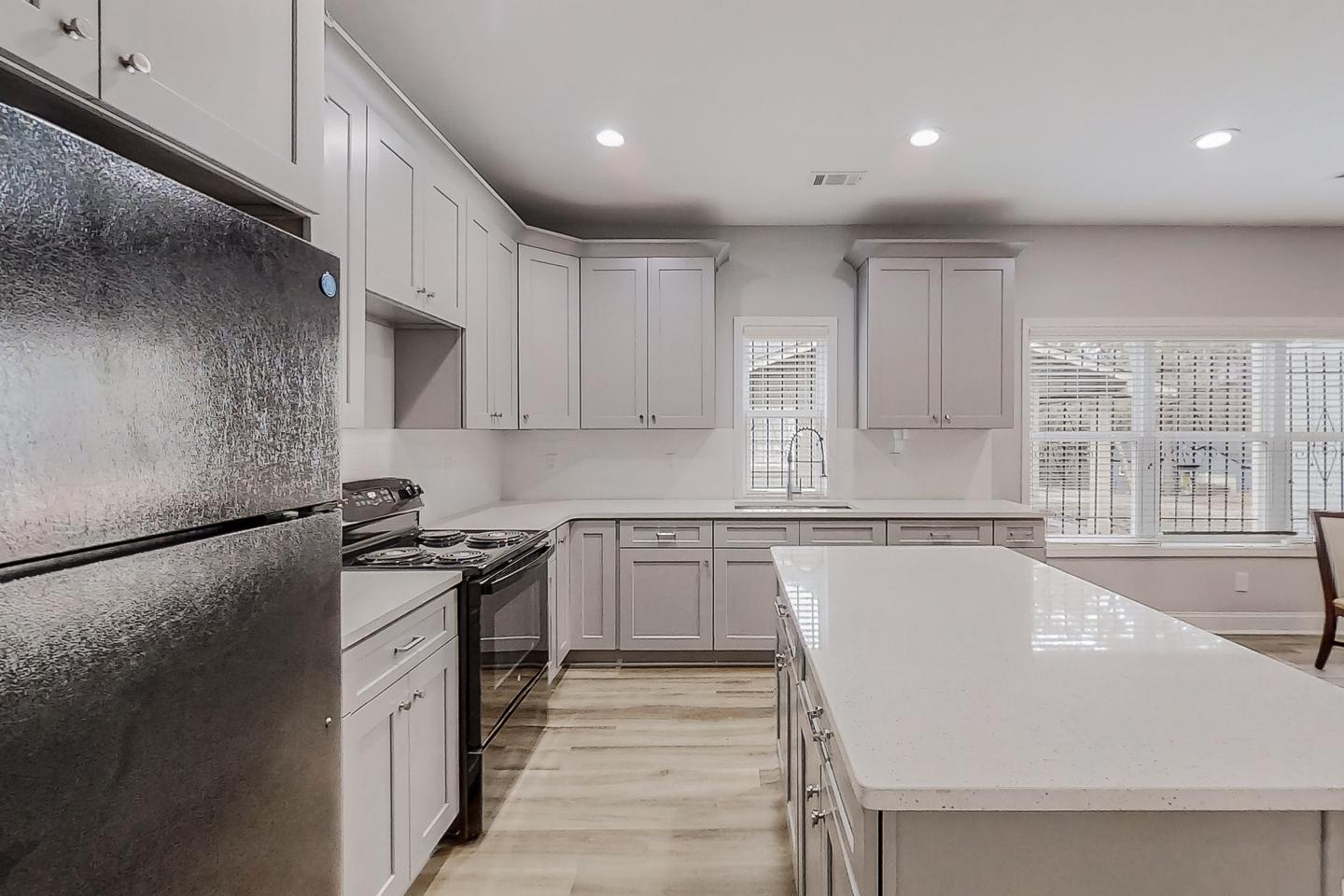 Common spaces including the kitchen