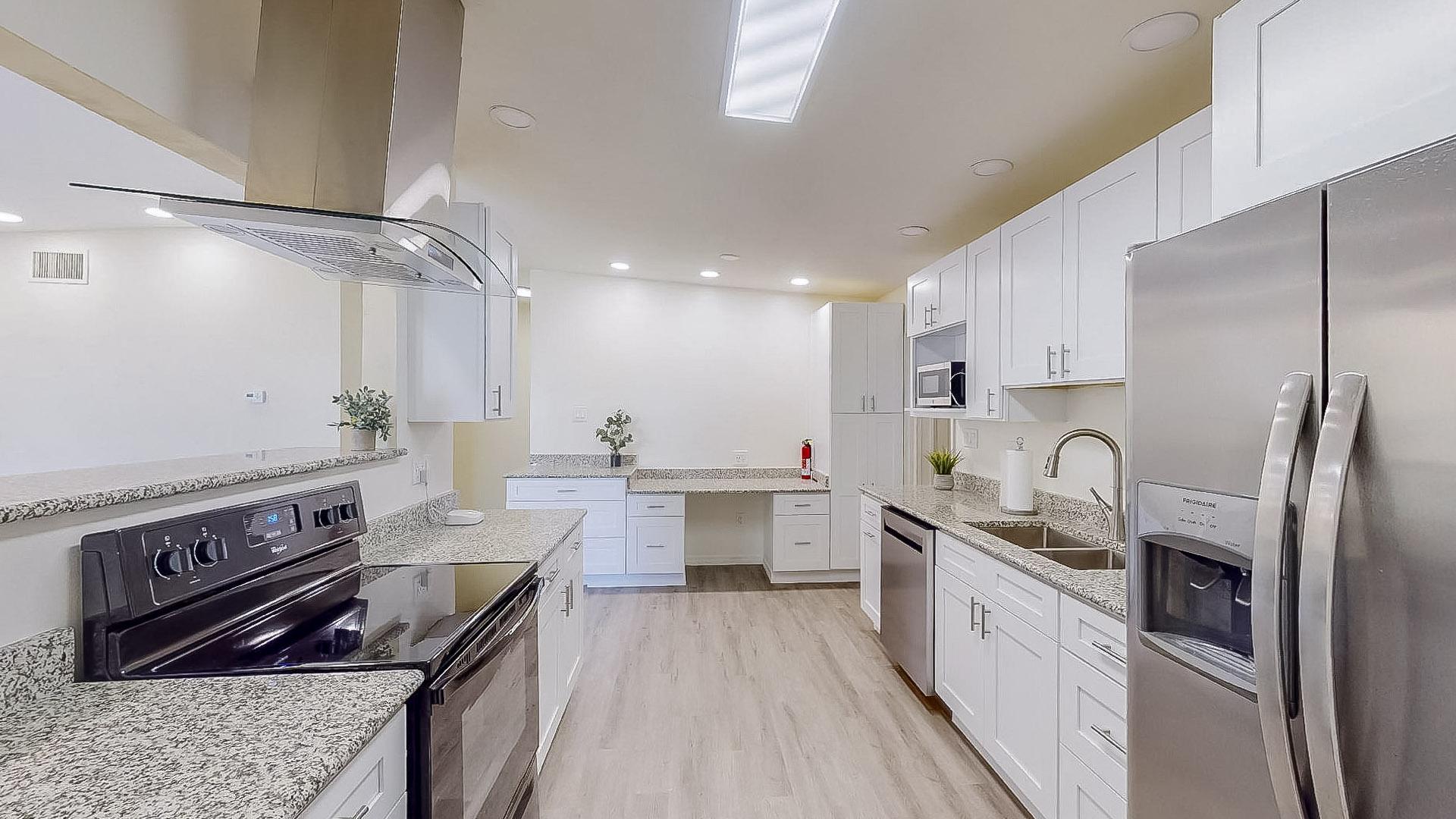 Common spaces including the kitchen