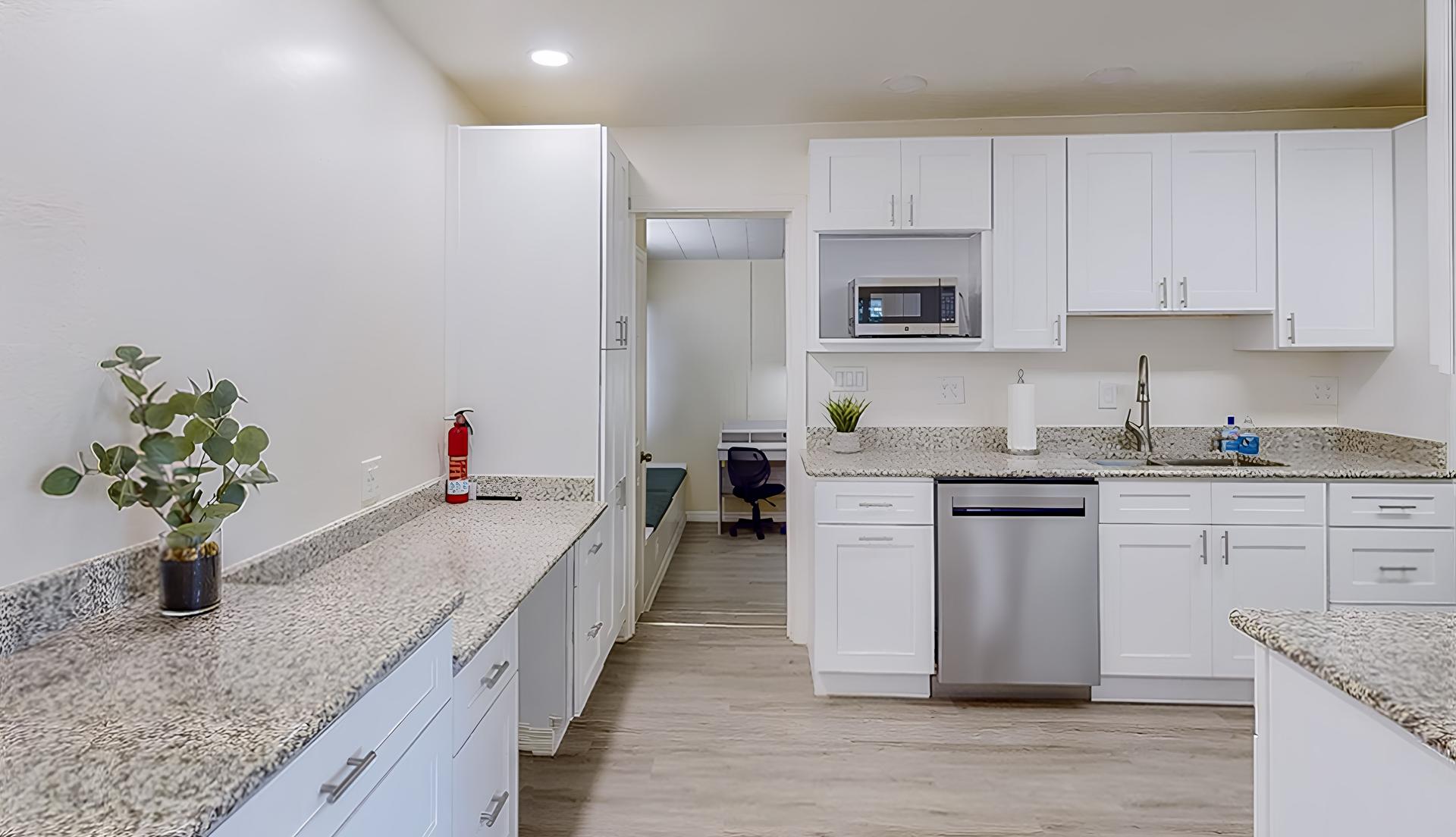 Common spaces including the kitchen