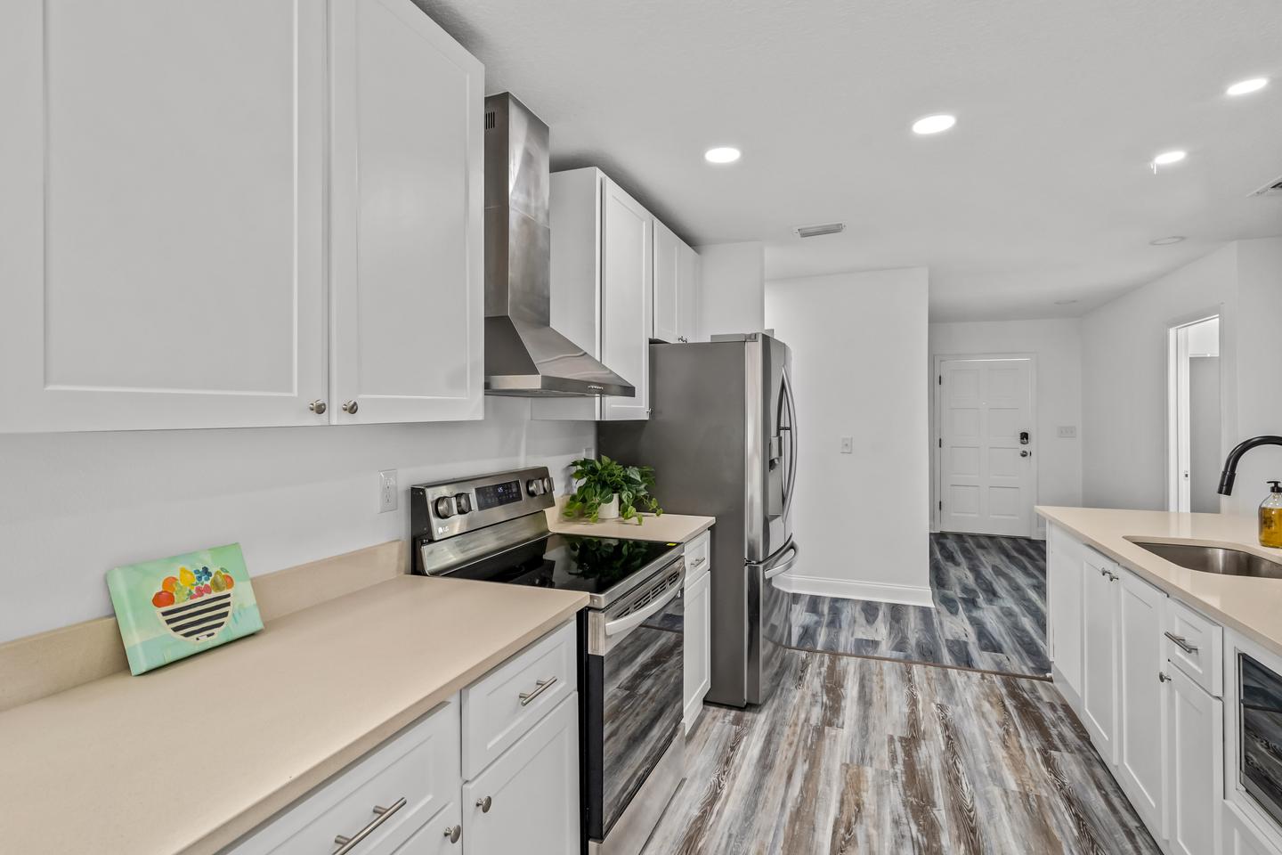 Common spaces including the kitchen