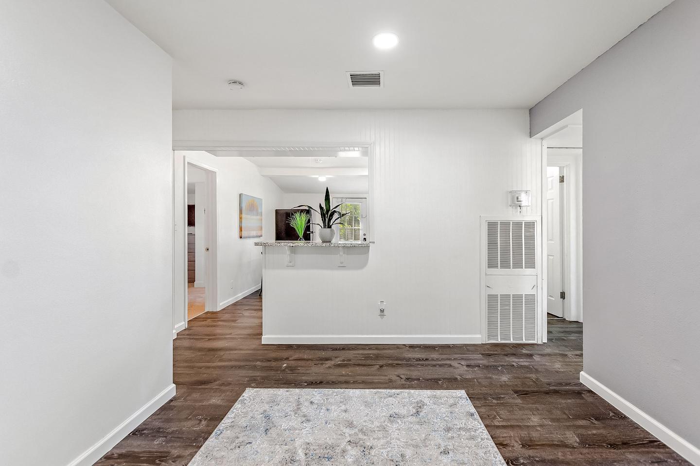 Common spaces including the kitchen