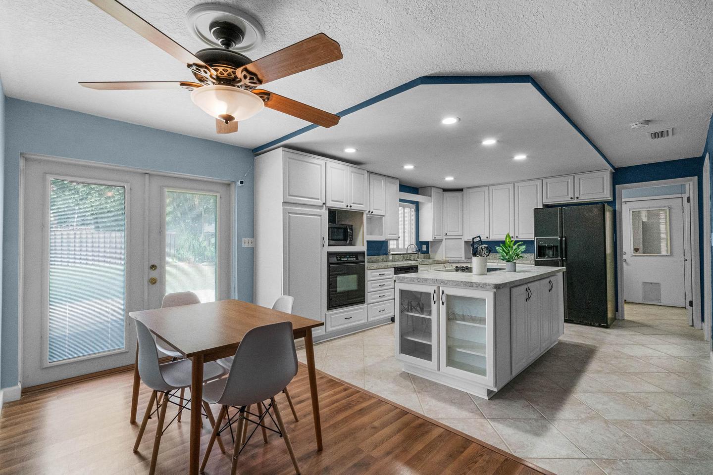 Common spaces including the kitchen