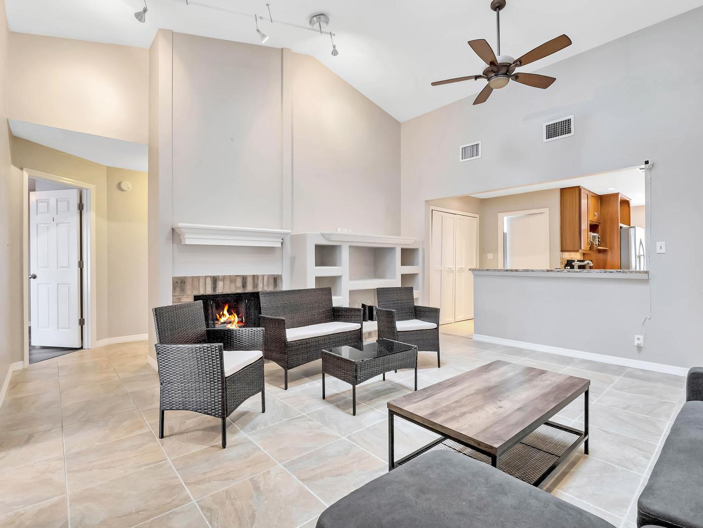 Common spaces including the kitchen