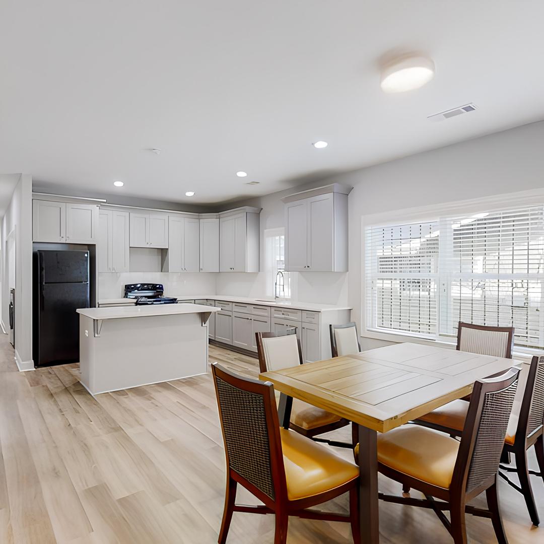 Common spaces including the kitchen