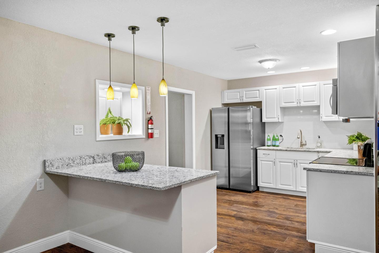 Common spaces including the kitchen
