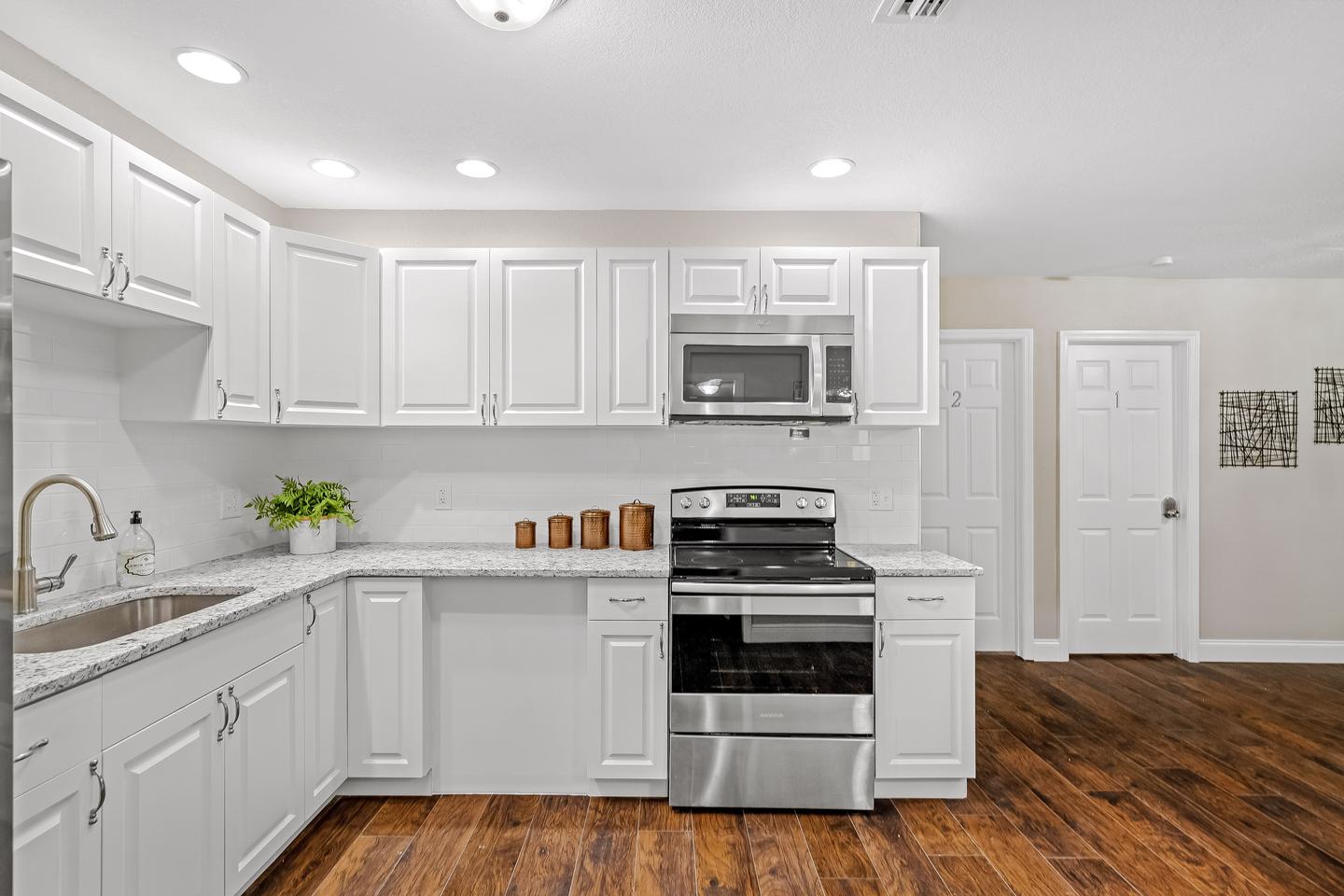 Common spaces including the kitchen