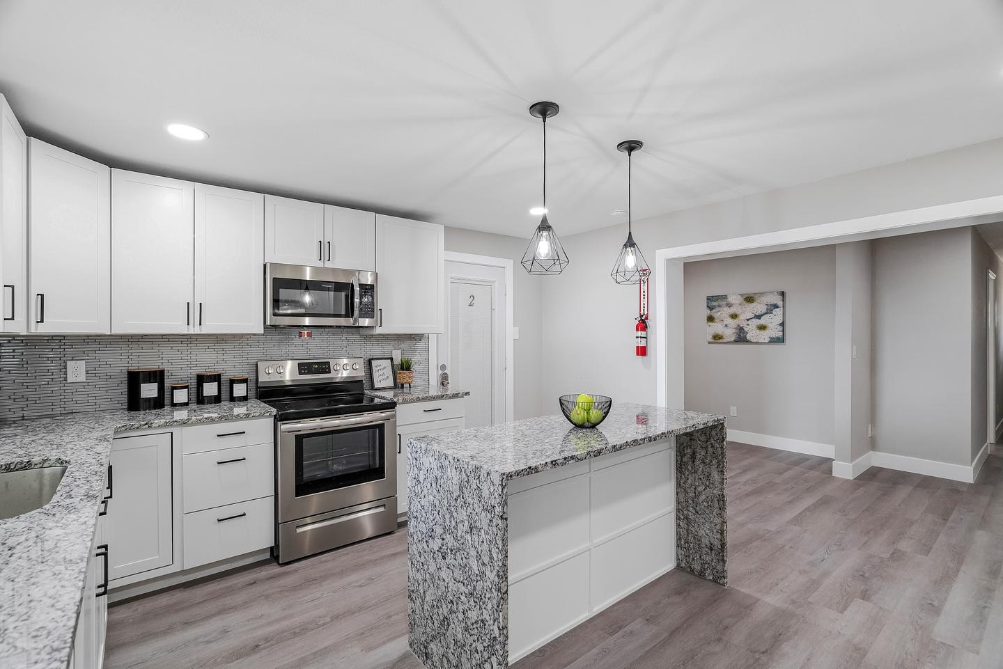 Common spaces including the kitchen