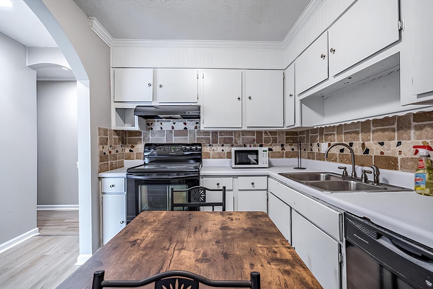 Common spaces including the kitchen