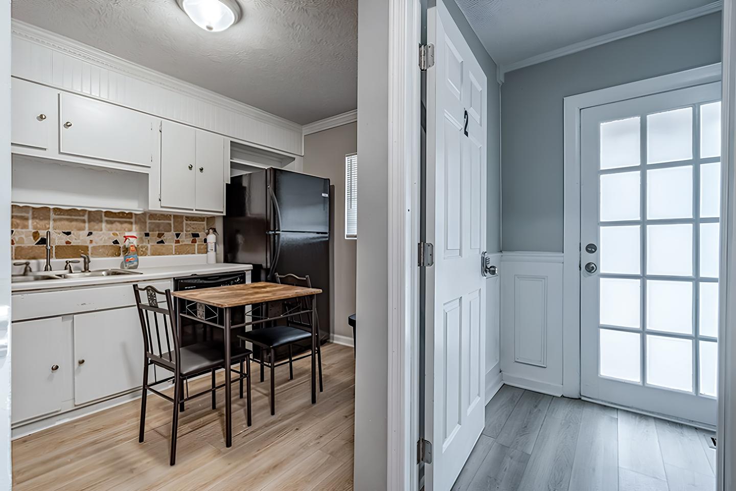 Common spaces including the kitchen