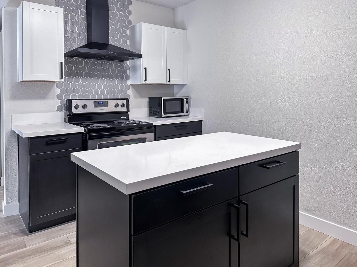 Common spaces including the kitchen